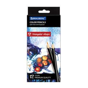 Карандаши цветные 12цв. BRAUBERG 